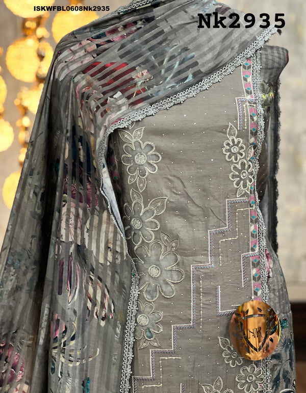 Digital Printed Maslin Kurti With Shantoon Bottom And Dupatta-ISKWFBL0608Nk2935