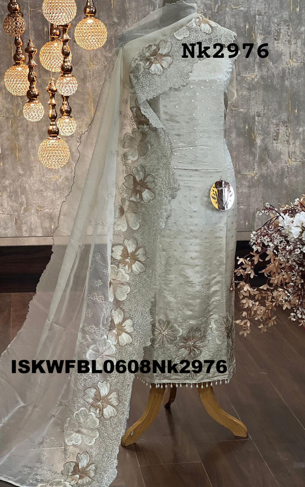 Shimmer Jacquard Weaving Kurti With Shantoon Bottom And Organza Dupatta-ISKWFBL0608Nk2976
