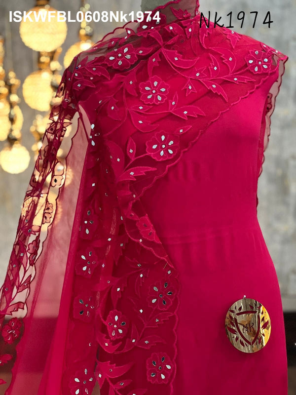 Embroidered Georgette Kurti With Dupatta-ISKWFBL0608Nk1974