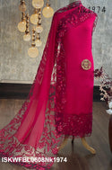 Embroidered Georgette Kurti With Dupatta-ISKWFBL0608Nk1974