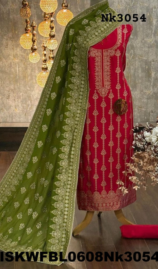 Dola Silk Kurti With Shantoon Bottom And Banarasi Weaved Dupatta-ISKWFBL0608Nk3054