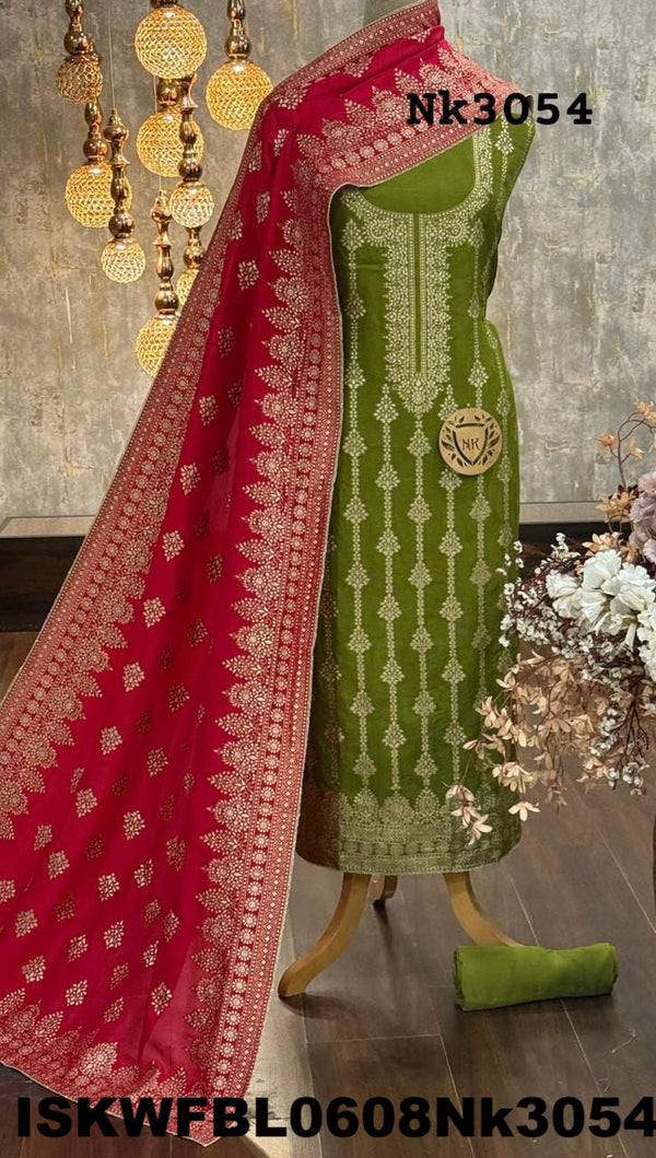 Dola Silk Kurti With Shantoon Bottom And Banarasi Weaved Dupatta-ISKWFBL0608Nk3054