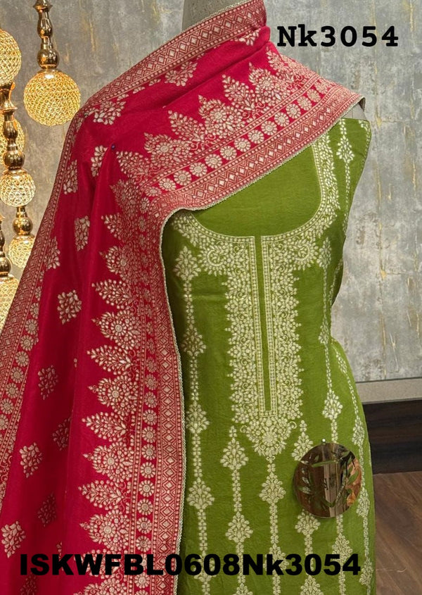 Dola Silk Kurti With Shantoon Bottom And Banarasi Weaved Dupatta-ISKWFBL0608Nk3054