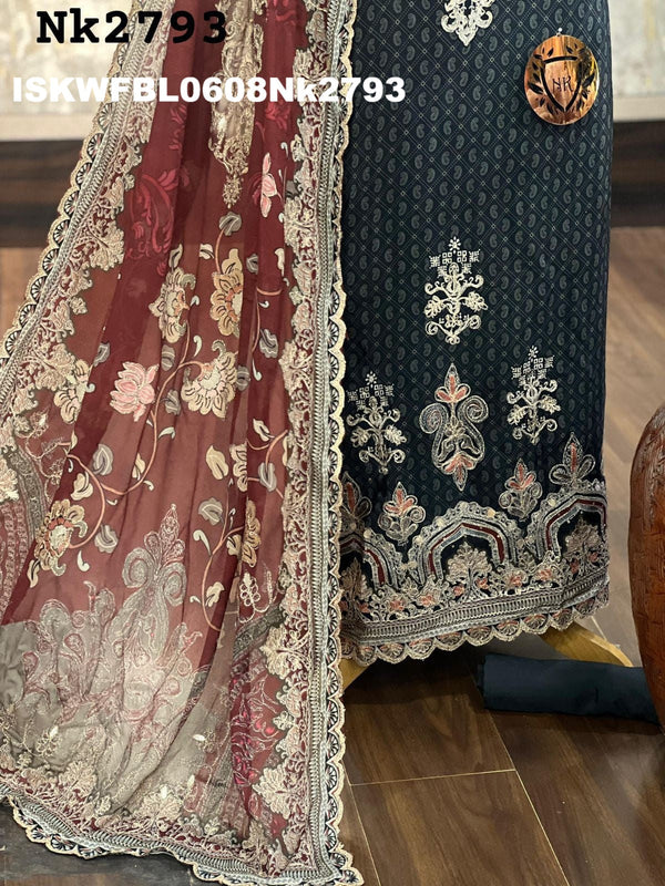Digital Printed Kurti With Shantoon Bottom And Digital Printed Chiffon Dupatta-ISKWFBL0608Nk2793