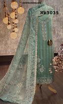 Striped Shimmer Organza Kurti With Shantoon Bottom And Digital Printed Organza Dupatta-ISKWFBL0608Nk3035