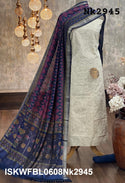 Handloom Cotton Kurti With Cotton Bottom And Patola Printed Dupatta-ISKWFBL0608Nk2945