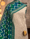Handloom Cotton Kurti With Cotton Bottom And Patola Printed Dupatta-ISKWFBL0608Nk2945