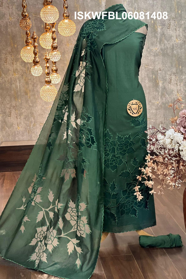 Embroidered Chanderi Silk Kurti With Shantoon Bottom And Dupatta-ISKWFBL06081408