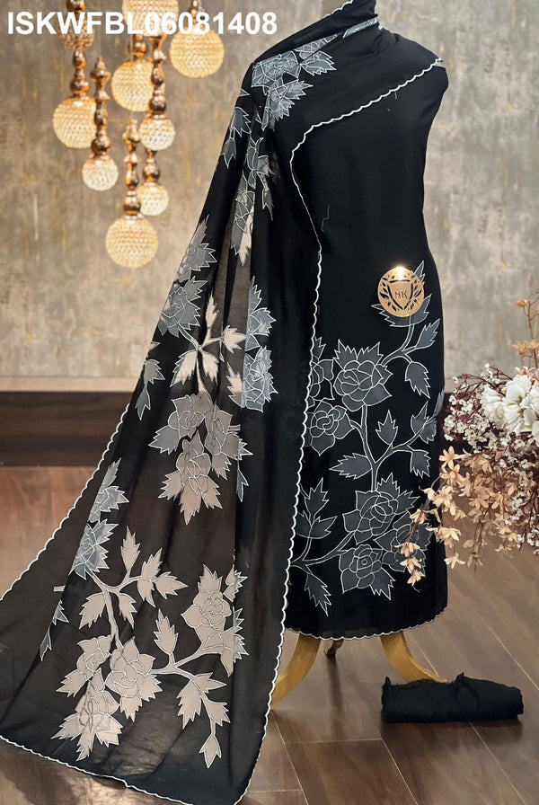 Embroidered Chanderi Silk Kurti With Shantoon Bottom And Dupatta-ISKWFBL06081408