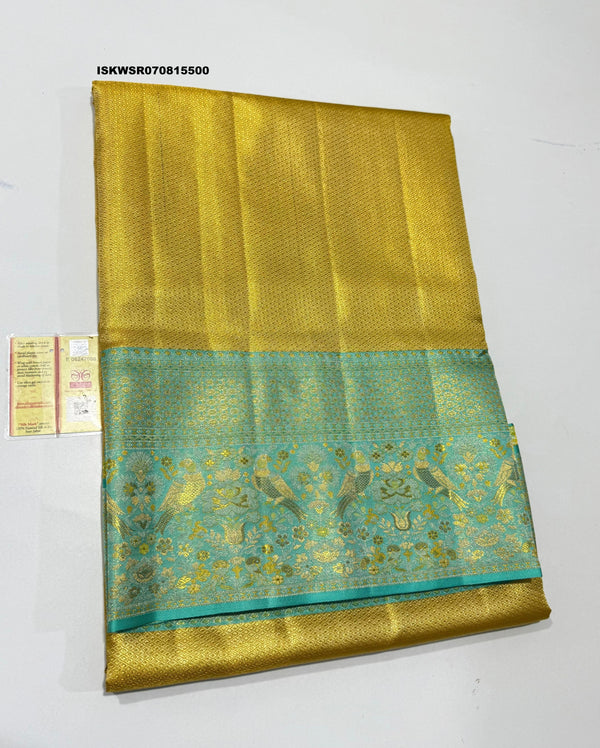 Handloom Silk Saree With Contrast Blouse-ISKWSR070815500