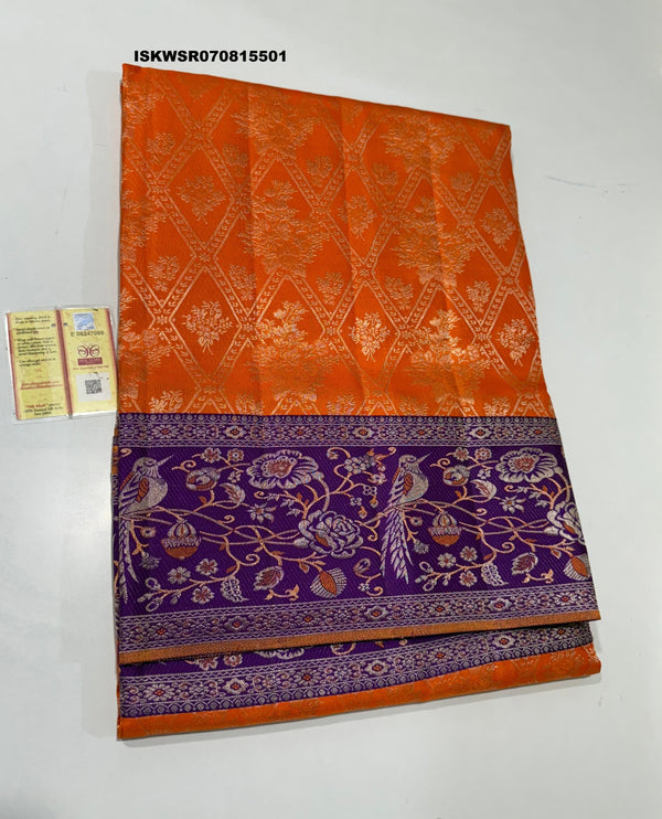 Handloom Silk Saree With Contrast Blouse-ISKWSR070815501