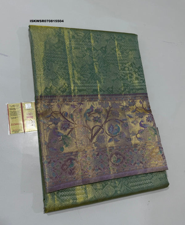 Handloom Silk Saree With Contrast Blouse-ISKWSR070815504