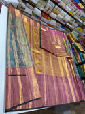 Handloom Silk Saree With Contrast Blouse-ISKWSR070815515