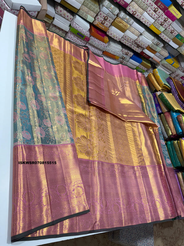 Handloom Silk Saree With Contrast Blouse-ISKWSR070815515