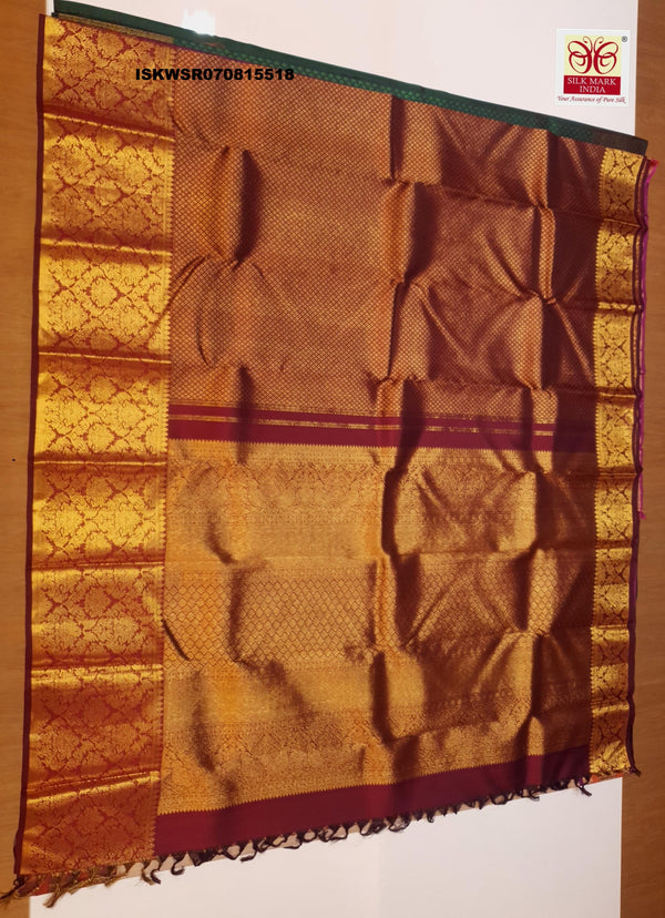 Kanchipuram Handloom Silk Saree With Blouse-ISKWSR070815518