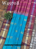 Handloom Silk Saree With Contrast Blouse-ISKWSR0708W4970