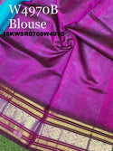 Handloom Silk Saree With Contrast Blouse-ISKWSR0708W4970