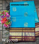 Handloom Silk Saree With Contrast Blouse-ISKWSR0708W4970