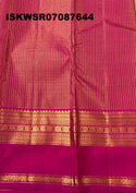 Kanchipuram Handloom Silk Saree With Contrast Blouse-ISKWSR07087644