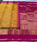 Kanchipuram Handloom Silk Saree With Contrast Blouse-ISKWSR07087644
