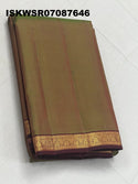 Kanchipuram Handloom Silk Saree With Contrast Blouse-ISKWSR07087646