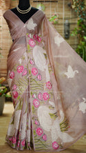 Blooming Lotus Tissue Saree With Blouse-ISKWSR0308HS4232