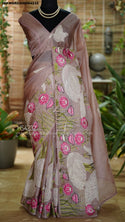 Blooming Lotus Tissue Saree With Blouse-ISKWSR0308HS4232