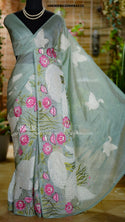 Blooming Lotus Tissue Saree With Blouse-ISKWSR0308HS4232