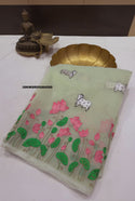 Embroidered Banarasi Kora Katan Silk Saree With Blouse-ISKWSR05084500