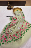 Embroidered Banarasi Kora Katan Silk Saree With Blouse-ISKWSR05084500