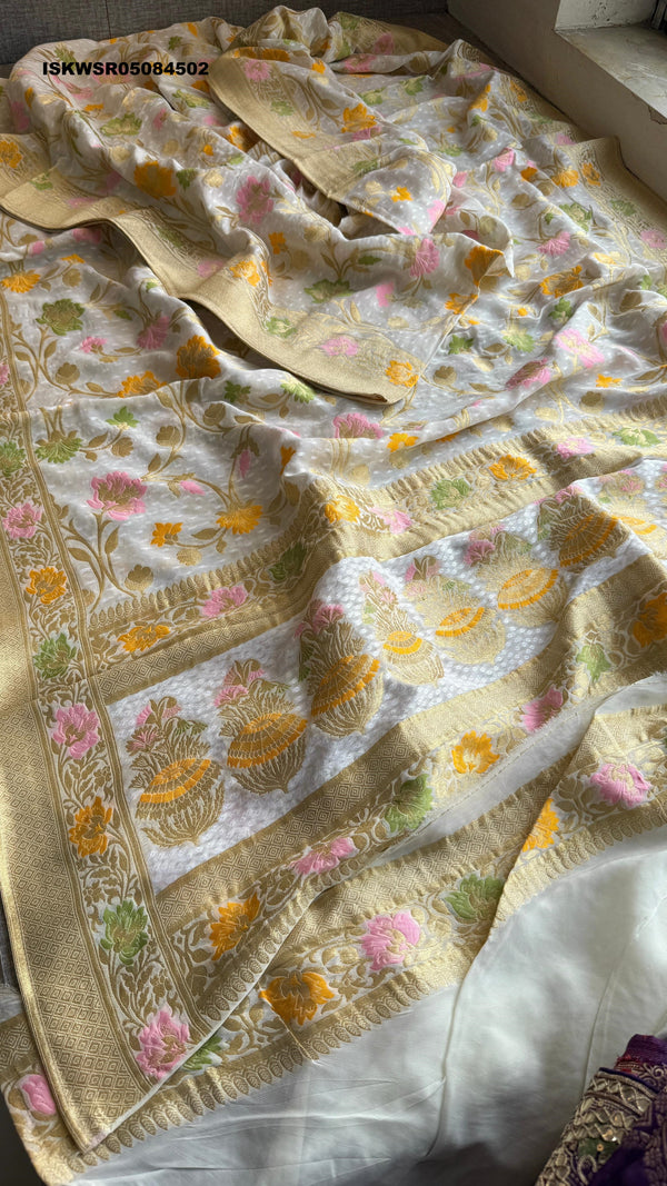 Banarasi Weaved Khadi Georgette Saree With Blouse-ISKWSR05084502