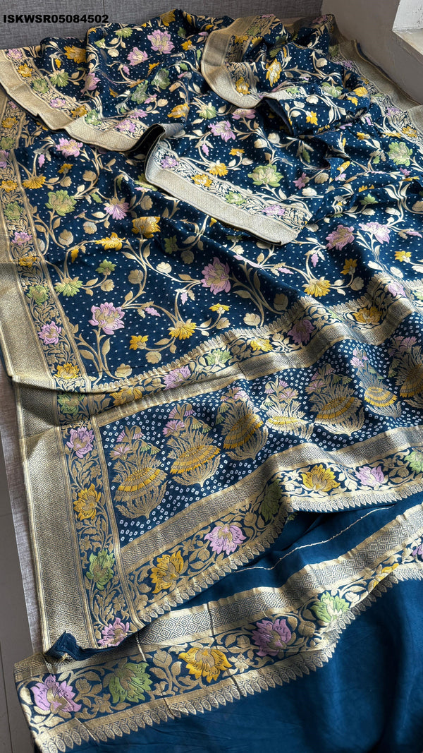 Banarasi Weaved Khadi Georgette Saree With Blouse-ISKWSR05084502