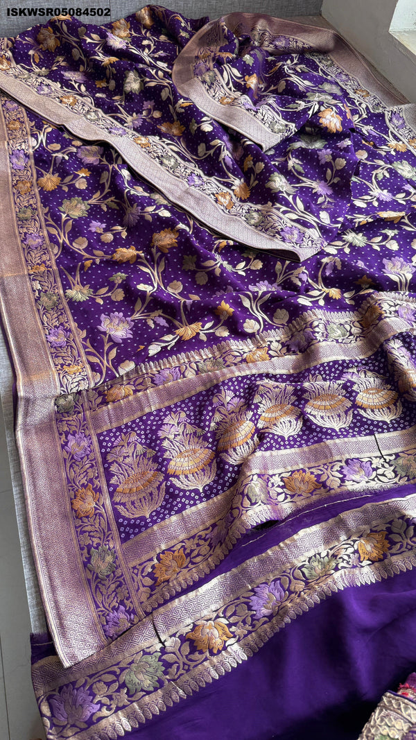 Banarasi Weaved Khadi Georgette Saree With Blouse-ISKWSR05084502