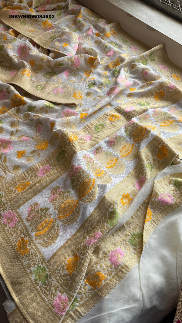 Banarasi Weaved Khadi Georgette Saree With Blouse-ISKWSR05084502