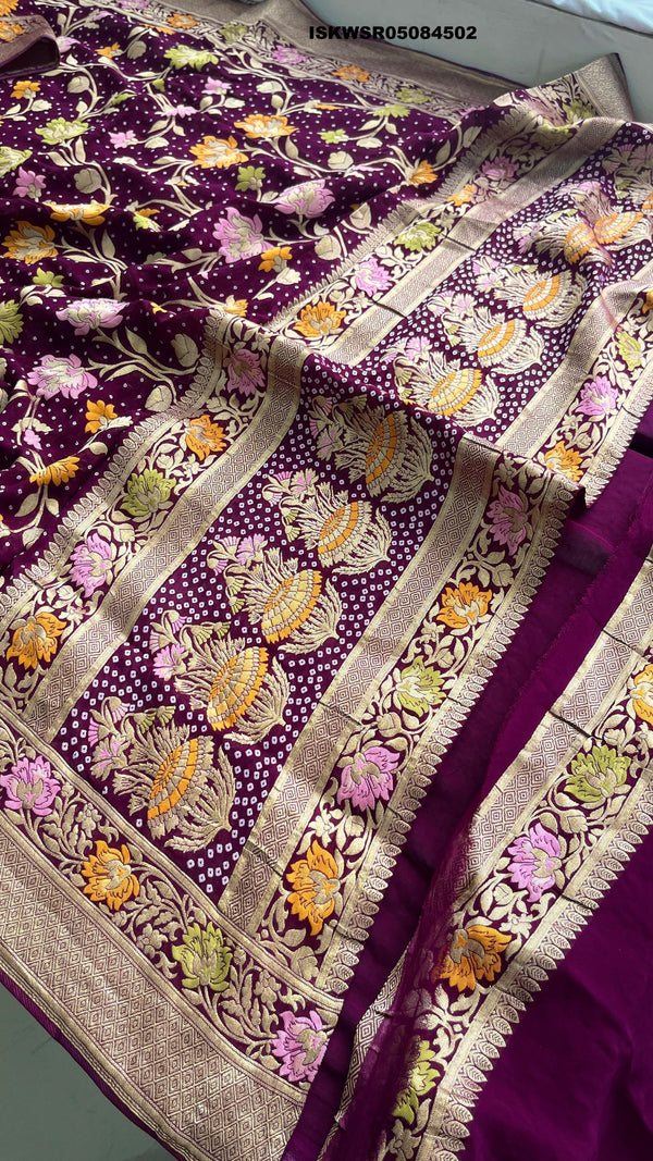 Banarasi Weaved Khadi Georgette Saree With Blouse-ISKWSR05084502