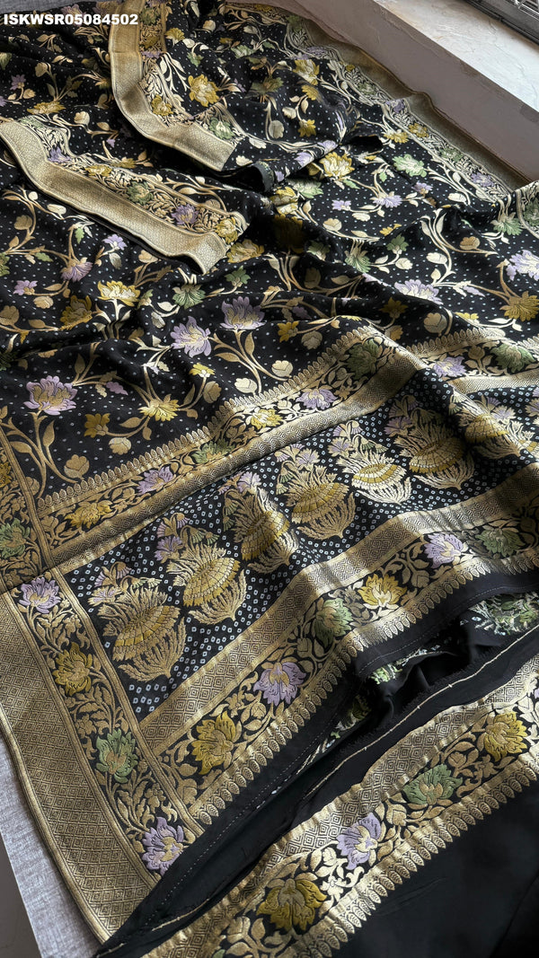 Banarasi Weaved Khadi Georgette Saree With Blouse-ISKWSR05084502