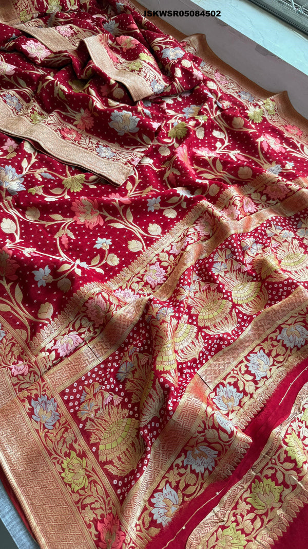 Banarasi Weaved Khadi Georgette Saree With Blouse-ISKWSR05084502