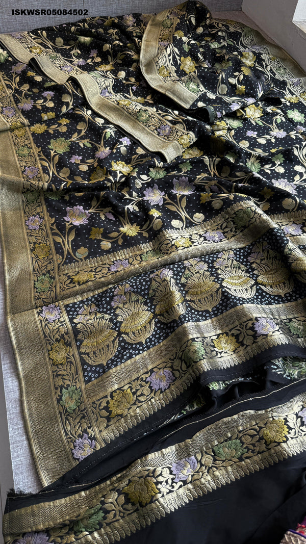 Banarasi Weaved Khadi Georgette Saree With Blouse-ISKWSR05084502