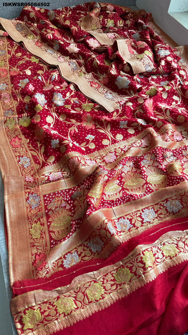Banarasi Weaved Khadi Georgette Saree With Blouse-ISKWSR05084502