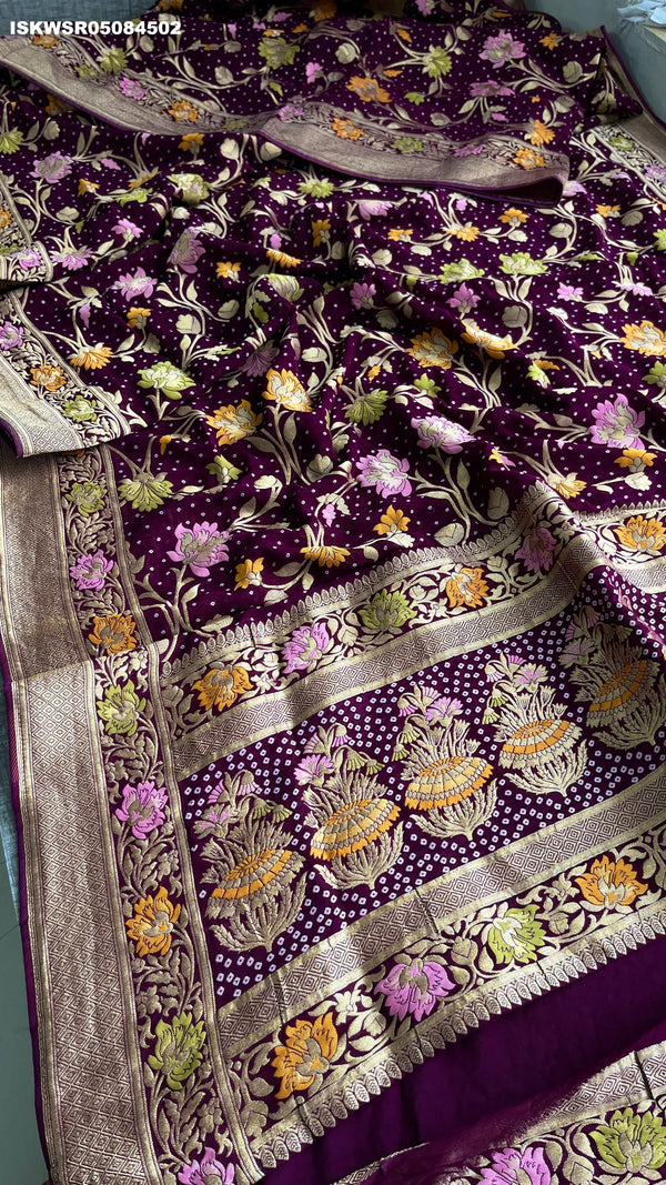 Banarasi Weaved Khadi Georgette Saree With Blouse-ISKWSR05084502