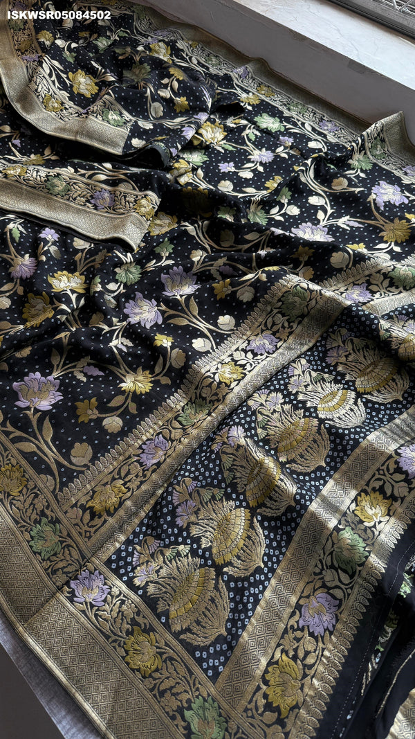 Banarasi Weaved Khadi Georgette Saree With Blouse-ISKWSR05084502