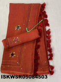 Embroidered Linen Saree With Blouse-ISKWSR05084503