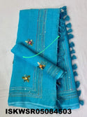 Embroidered Linen Saree With Blouse-ISKWSR05084503