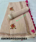 Embroidered Linen Saree With Blouse-ISKWSR05084503