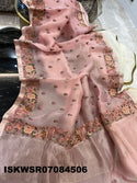 Embroidered Organza Saree With Blouse-ISKWSR07084506