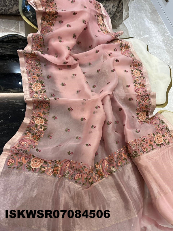 Embroidered Organza Saree With Blouse-ISKWSR07084506