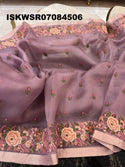 Embroidered Organza Saree With Blouse-ISKWSR07084506