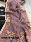 Embroidered Organza Saree With Blouse-ISKWSR07084506