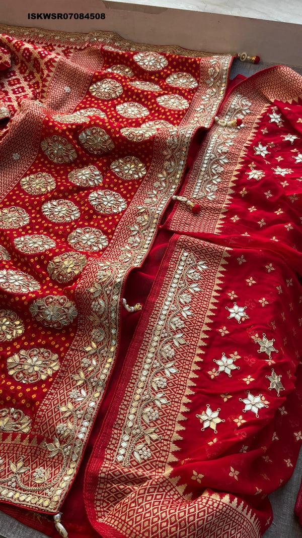 Banarasi Weaved Khadi Georgette Saree With Blouse-ISKWSR07084508