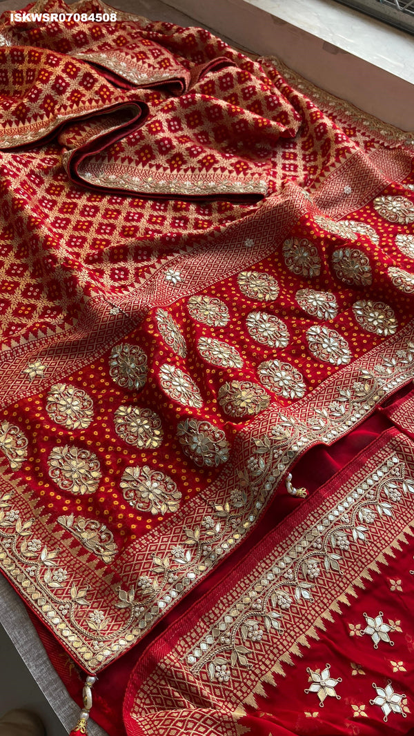 Banarasi Weaved Khadi Georgette Saree With Blouse-ISKWSR07084508
